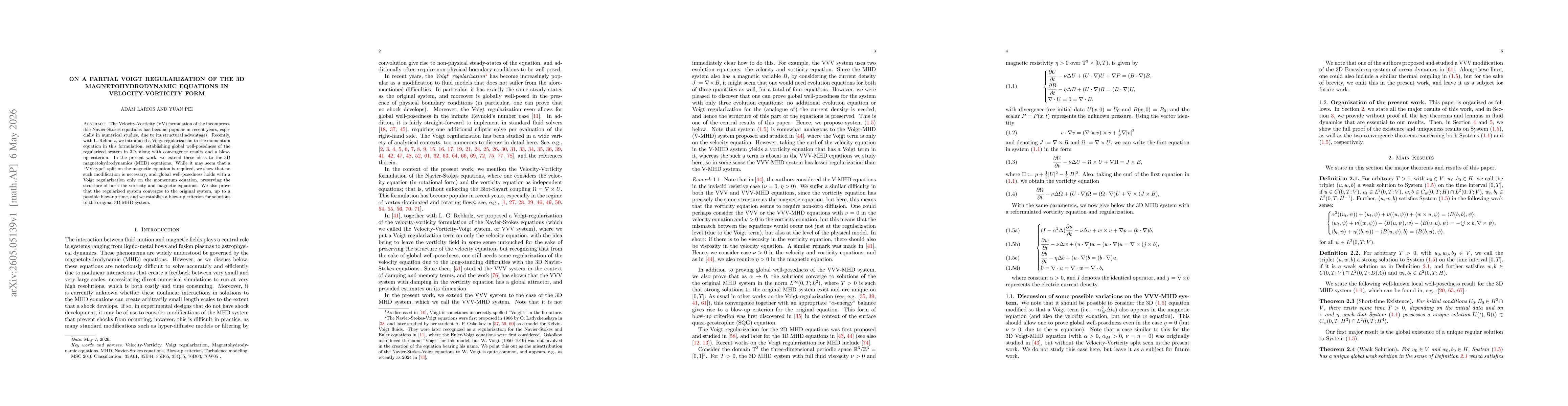 Thumbnail for On a Partial Voigt Regularization of the 3D Magnetohydrodynamic Equations in Velocity-Vorticity Form