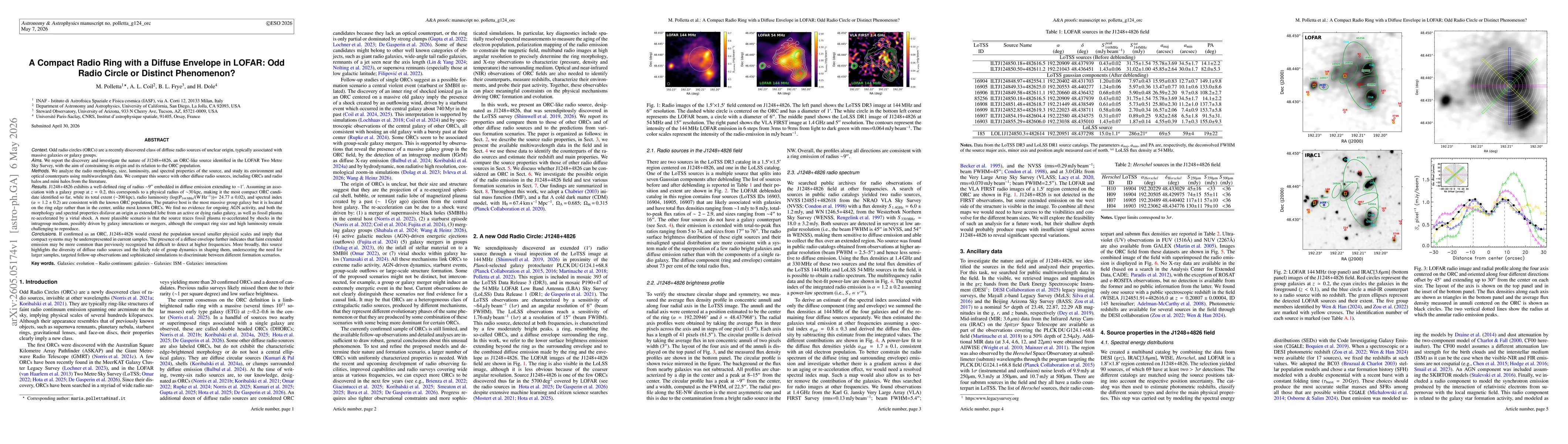 Thumbnail for A Compact Radio Ring with a Diffuse Envelope in LOFAR: Odd Radio Circle or Distinct Phenomenon?