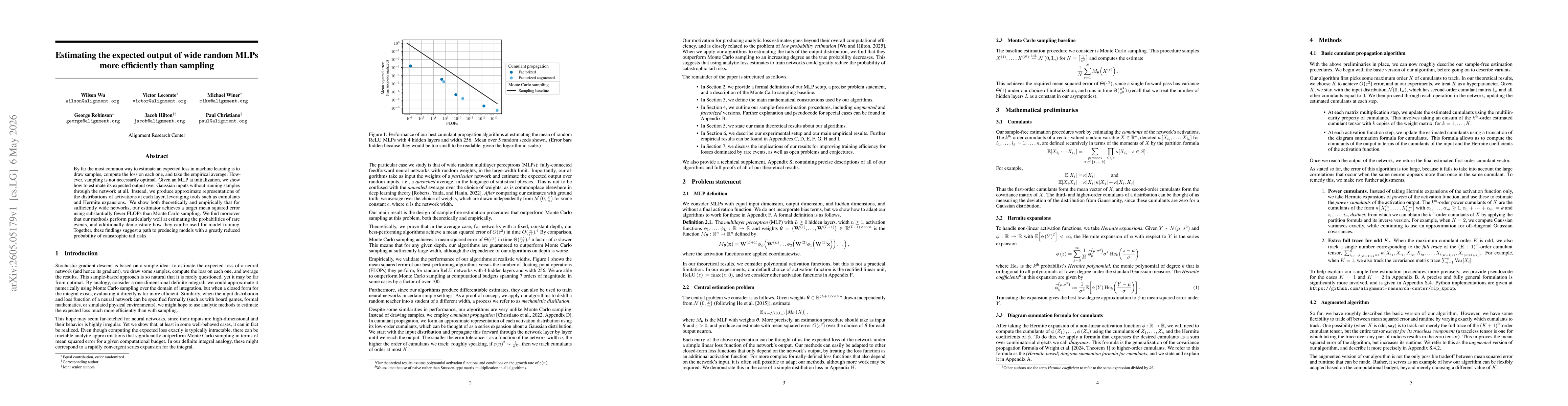 Thumbnail for Estimating the expected output of wide random MLPs more efficiently than sampling