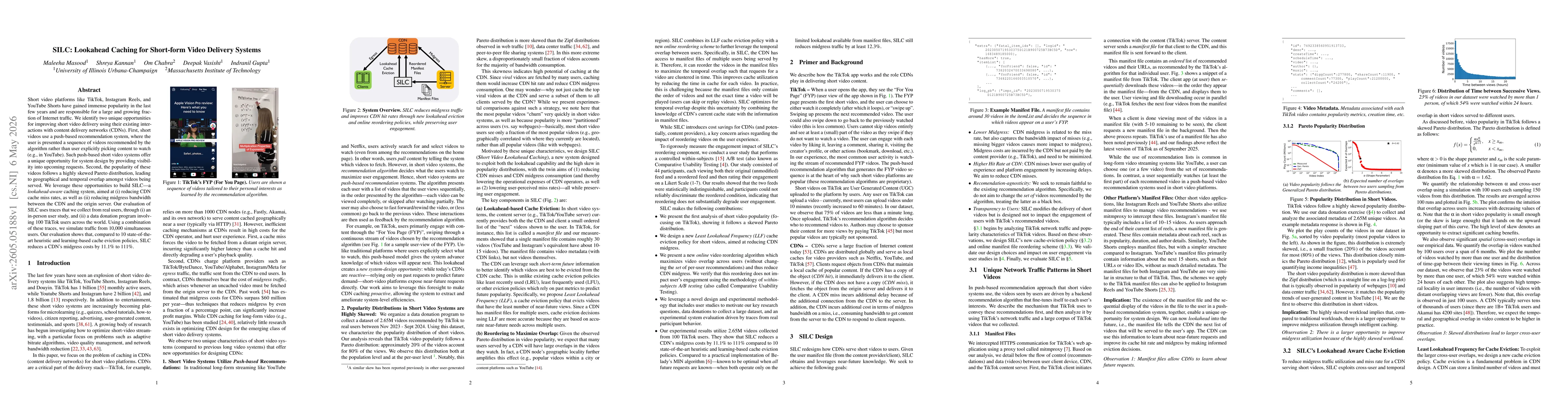 Thumbnail for SILC: Lookahead Caching for Short-form Video Delivery Systems