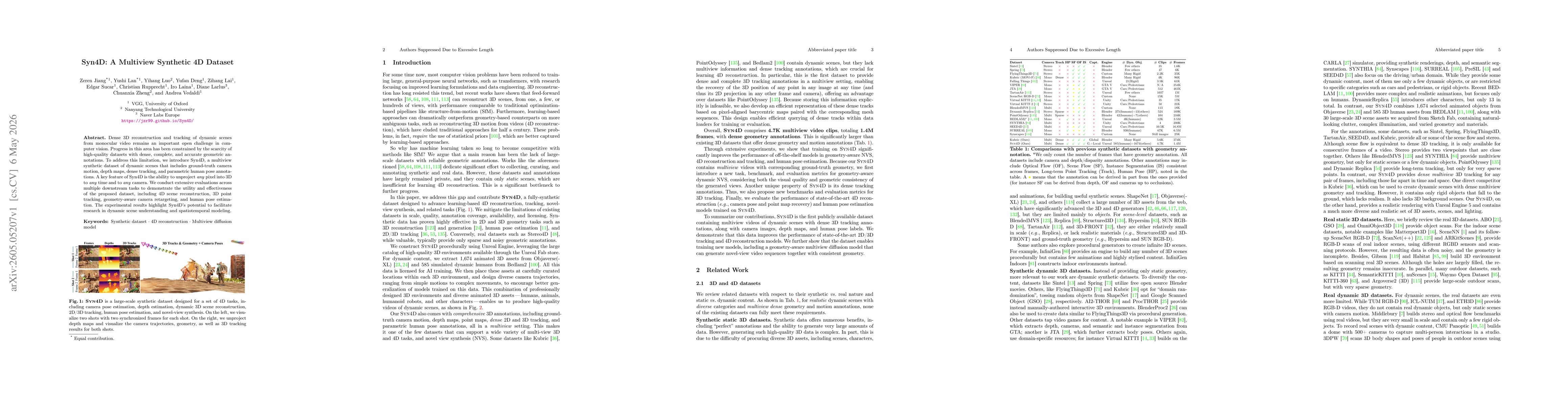 Thumbnail for Syn4D: A Multiview Synthetic 4D Dataset