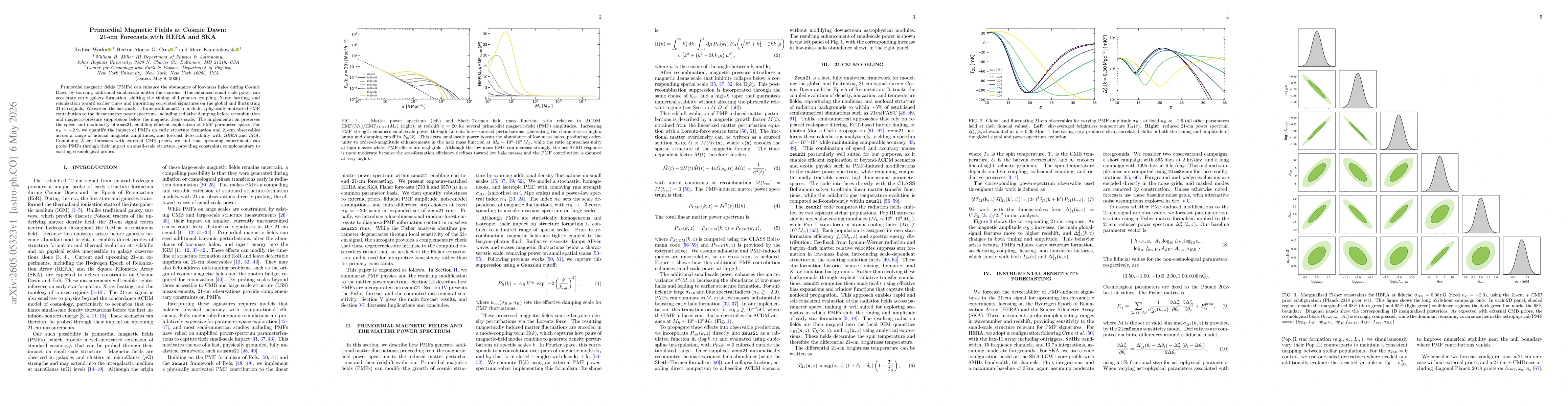 Thumbnail for Primordial Magnetic Fields at Cosmic Dawn: 21-cm Forecasts with HERA and SKA