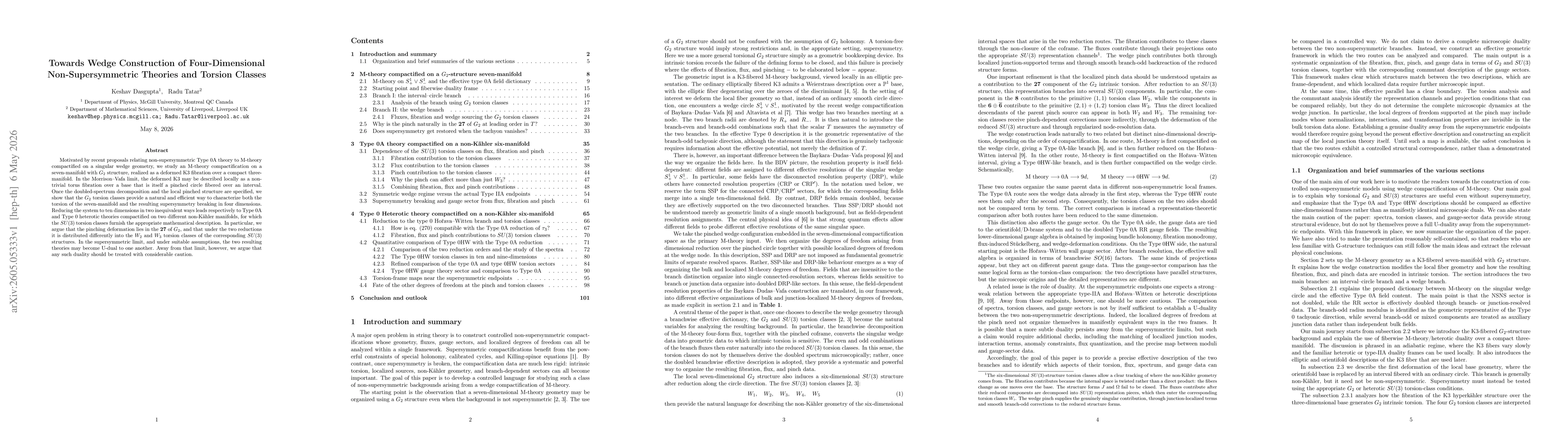 Thumbnail for Towards Wedge Construction of Four-Dimensional Non-Supersymmetric Theories and Torsion Classes