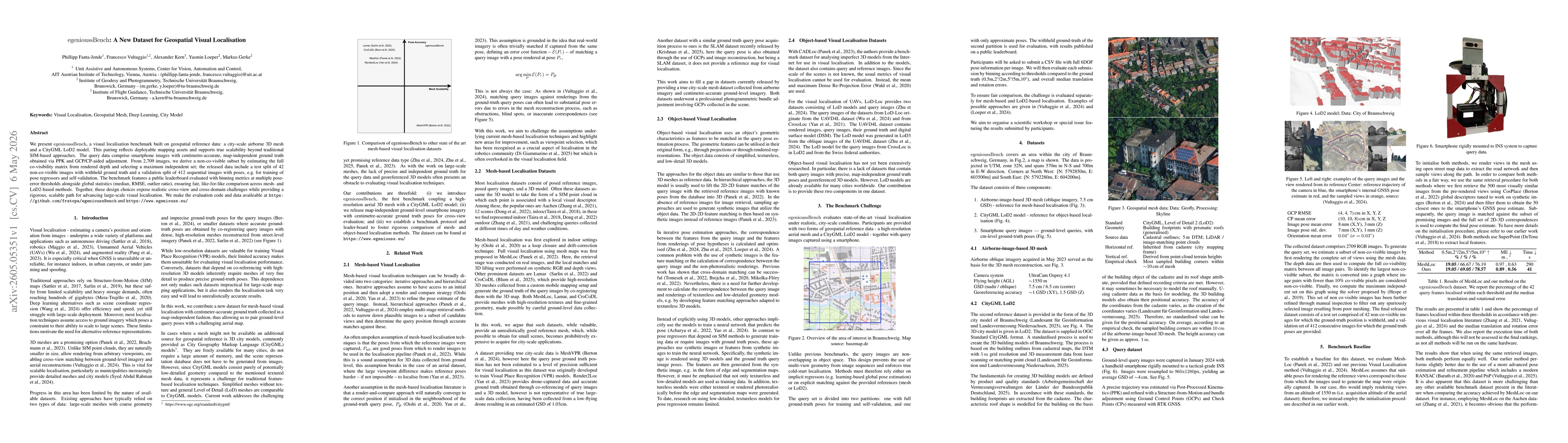 Thumbnail for egenioussBench: A New Dataset for Geospatial Visual Localisation