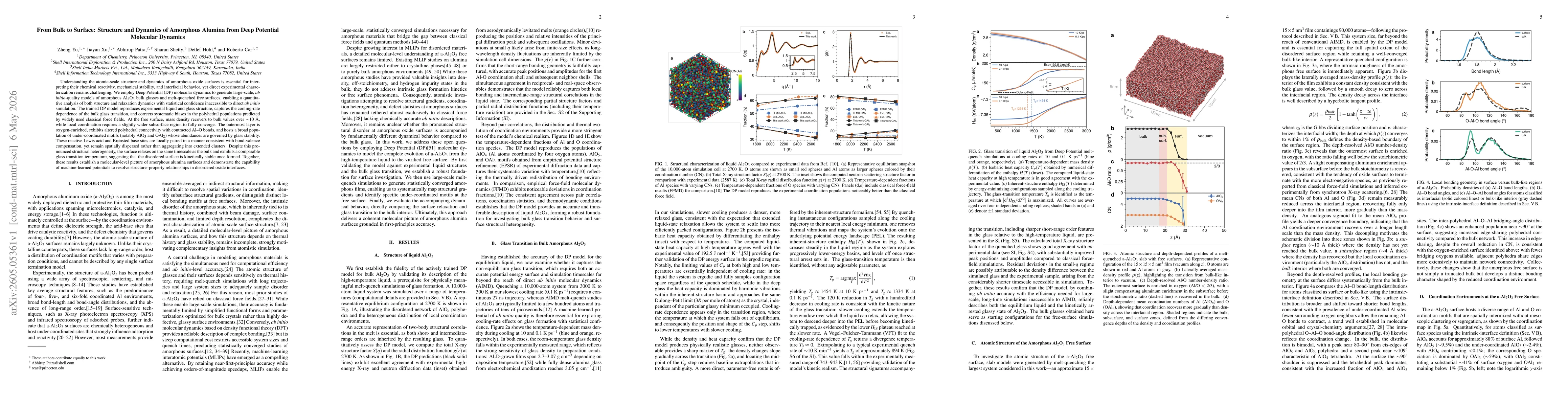 Thumbnail for From Bulk to Surface: Structure and Dynamics of Amorphous Alumina from Deep Potential Molecular Dynamics