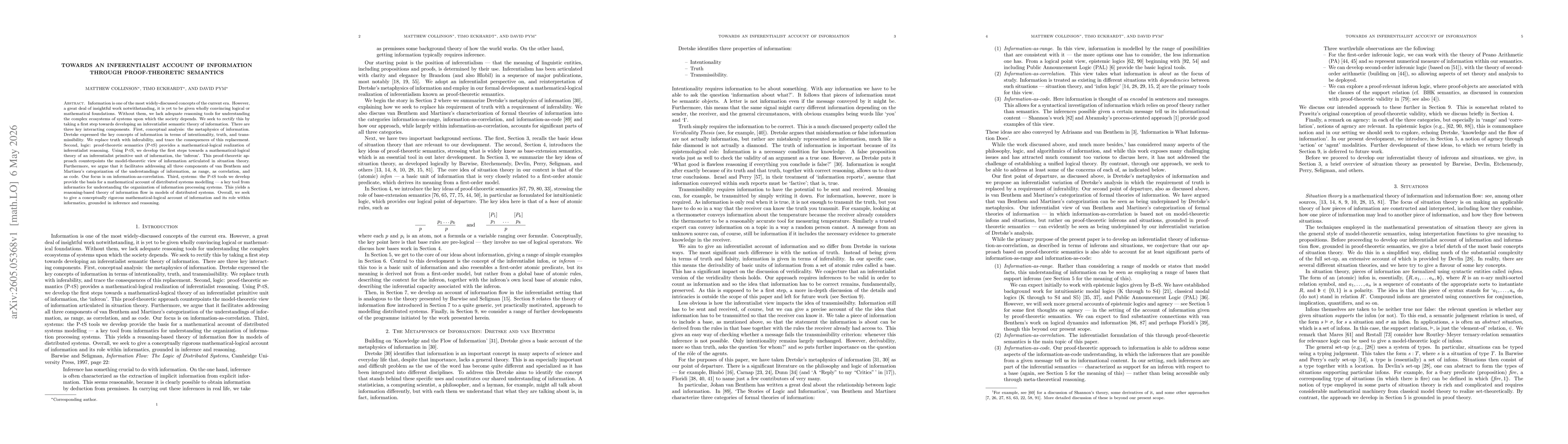 Thumbnail for Towards an Inferentialist Account of Information Through Proof-theoretic Semantics