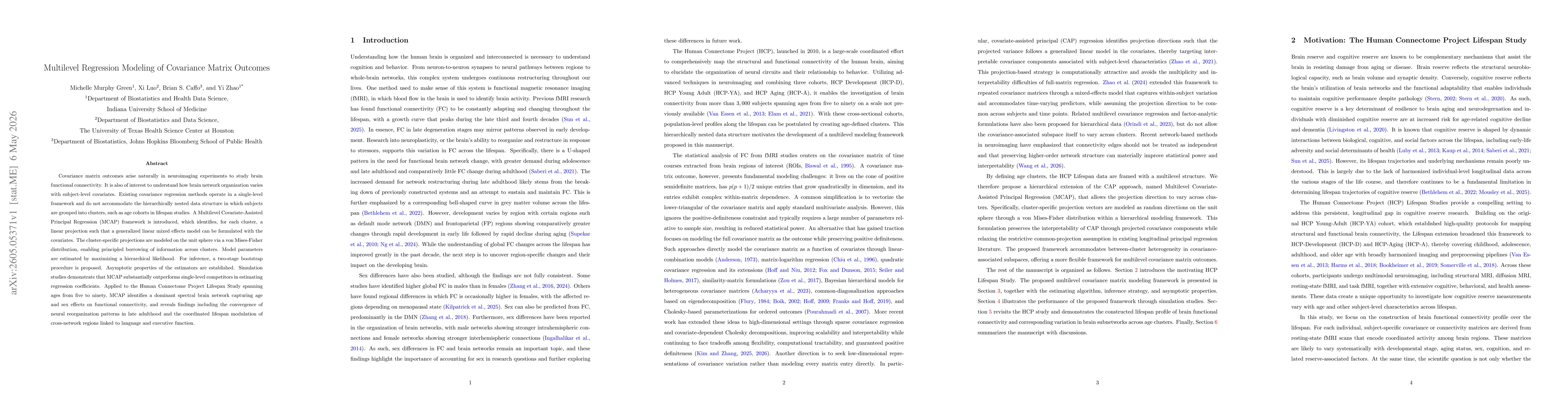 Thumbnail for Multilevel Regression Modeling of Covariance Matrix Outcomes