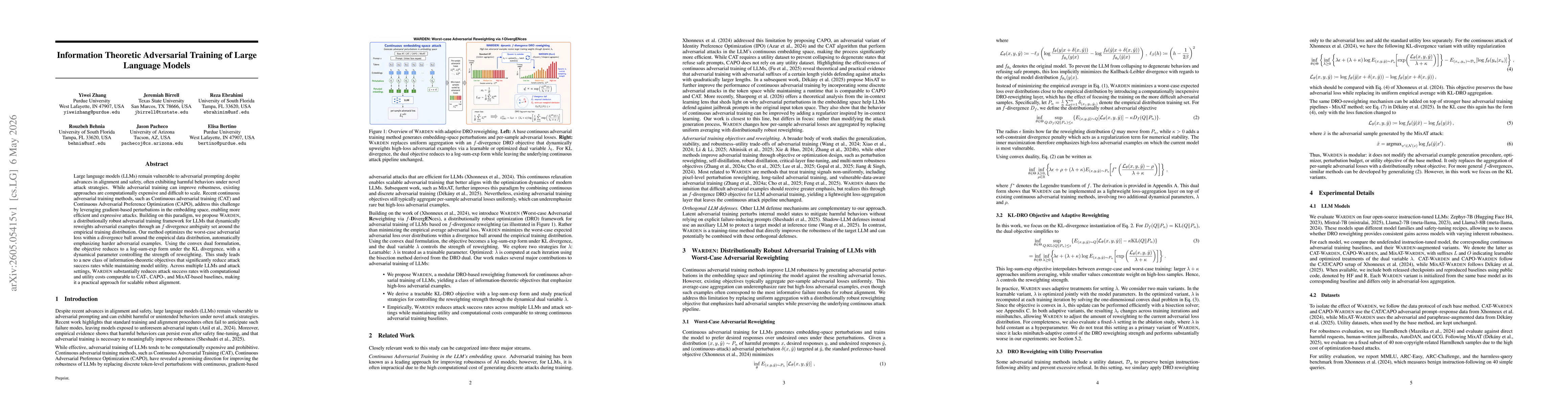Thumbnail for Information Theoretic Adversarial Training of Large Language Models