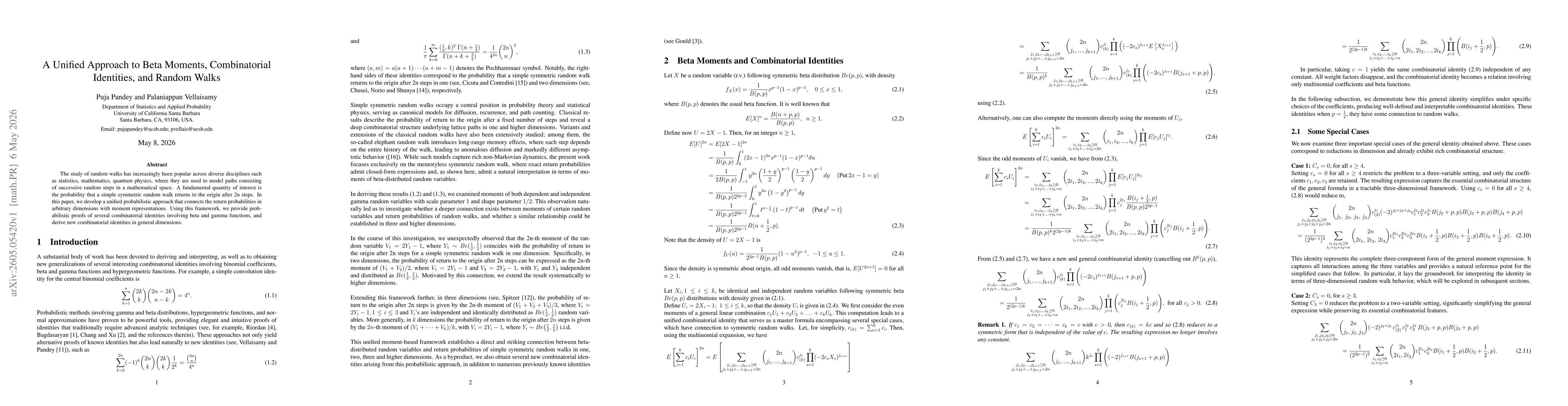 Thumbnail for A Unified Approach to Beta Moments, Combinatorial Identities, and Random Walks