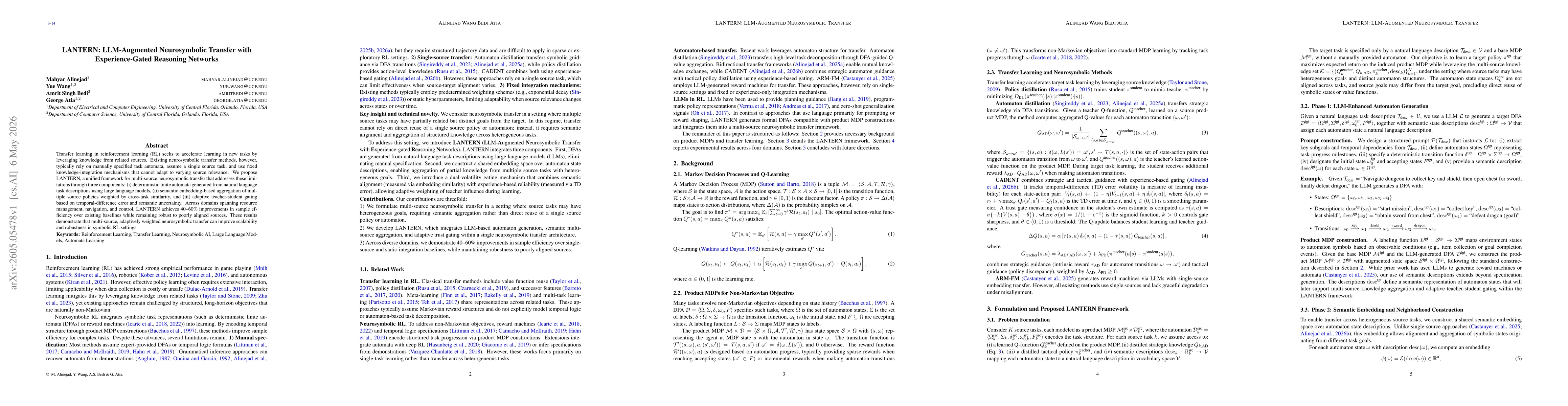 Thumbnail for LANTERN: LLM-Augmented Neurosymbolic Transfer with Experience-Gated Reasoning Networks