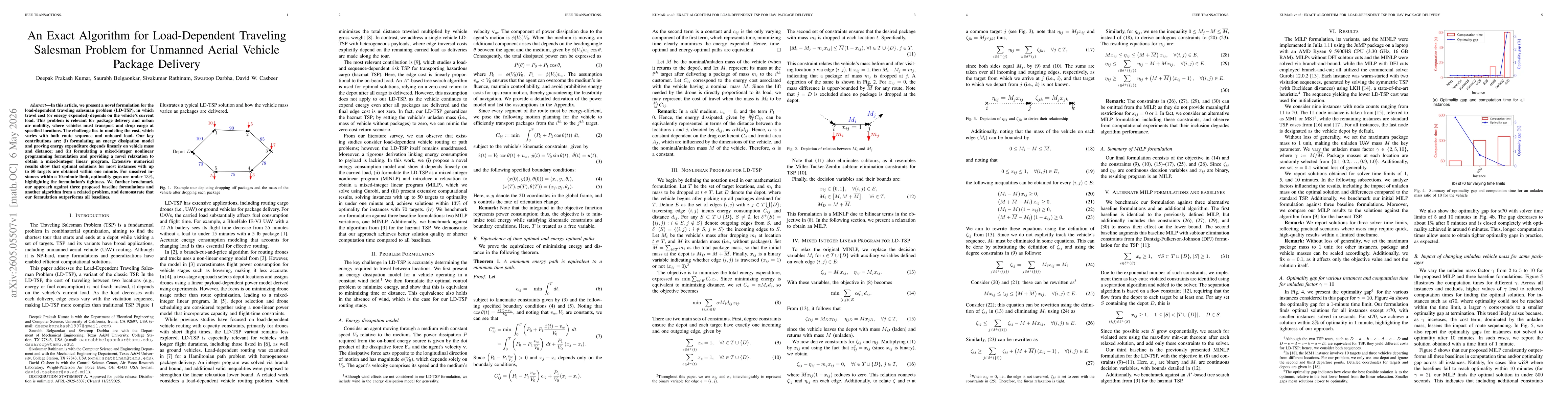 Thumbnail for An Exact Algorithm for Load-Dependent Traveling Salesman Problem for Unmanned Aerial Vehicle Package Delivery