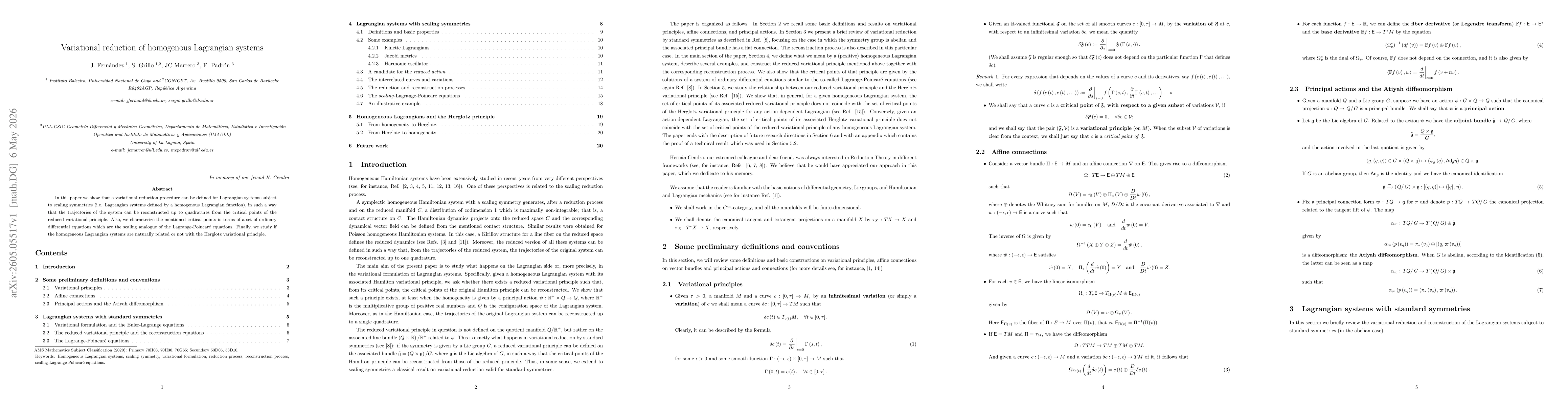 Thumbnail for Variational reduction of homogenous Lagrangian systems