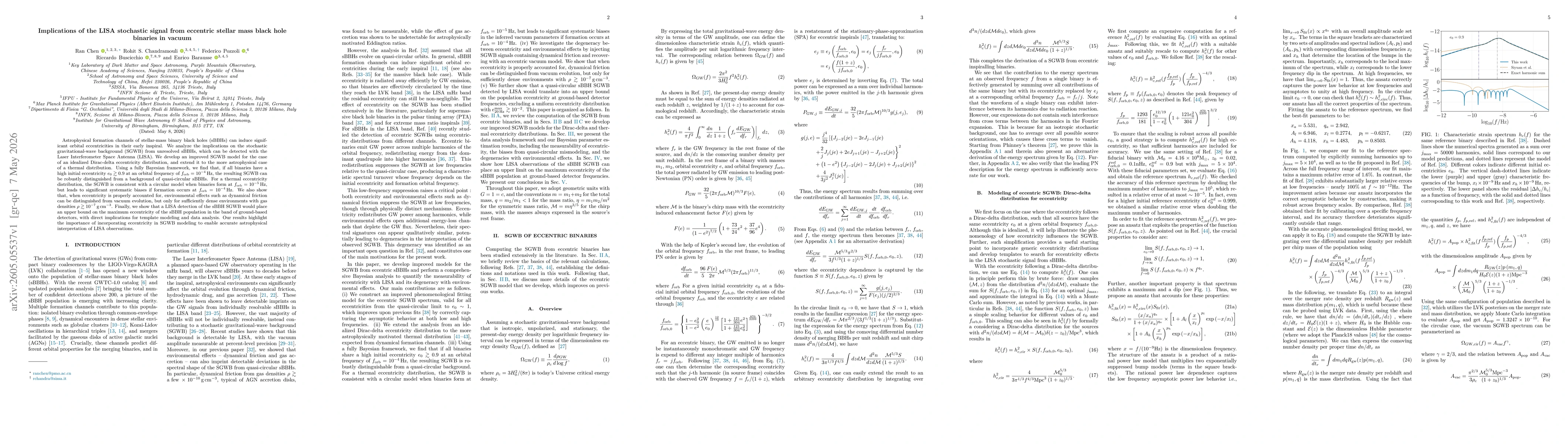 Thumbnail for Implications of the LISA stochastic signal from eccentric stellar mass black hole binaries in vacuum