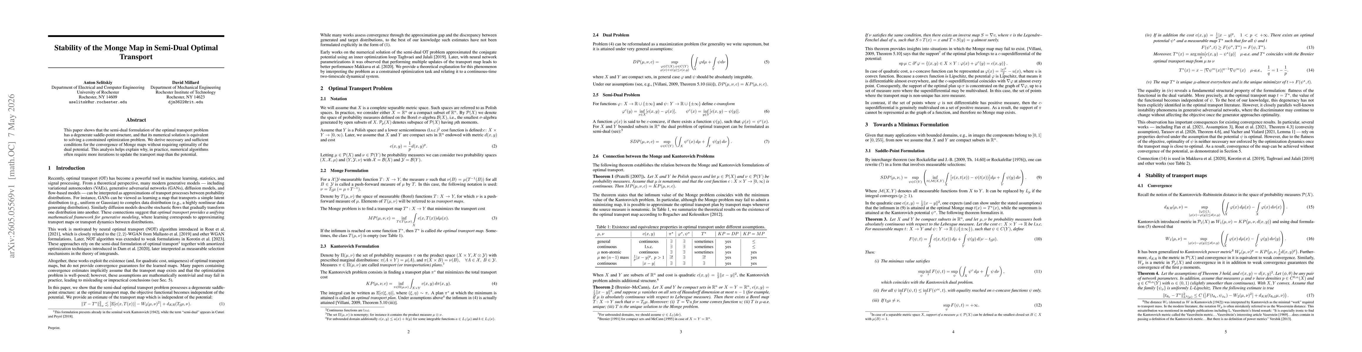 Thumbnail for Stability of the Monge Map in Semi-Dual Optimal Transport