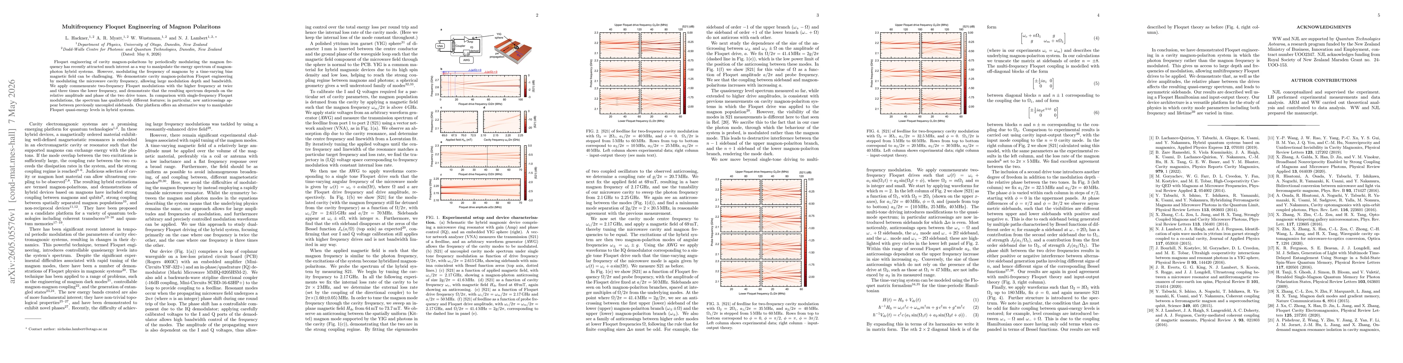 Thumbnail for Multifrequency Floquet Engineering of Magnon Polaritons
