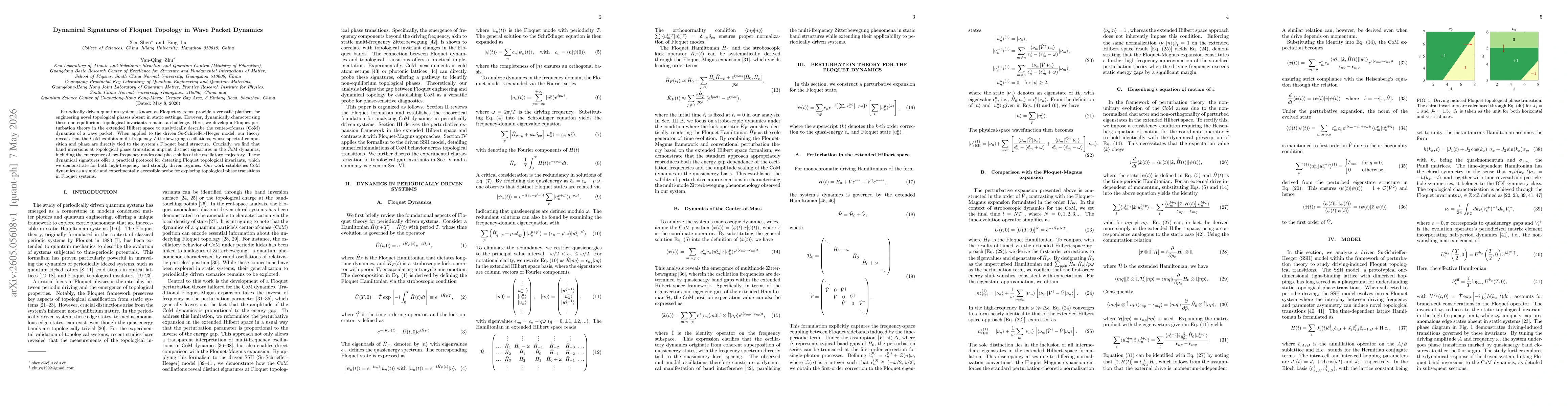 Thumbnail for Dynamical Signatures of Floquet Topology in Wave Packet Dynamics