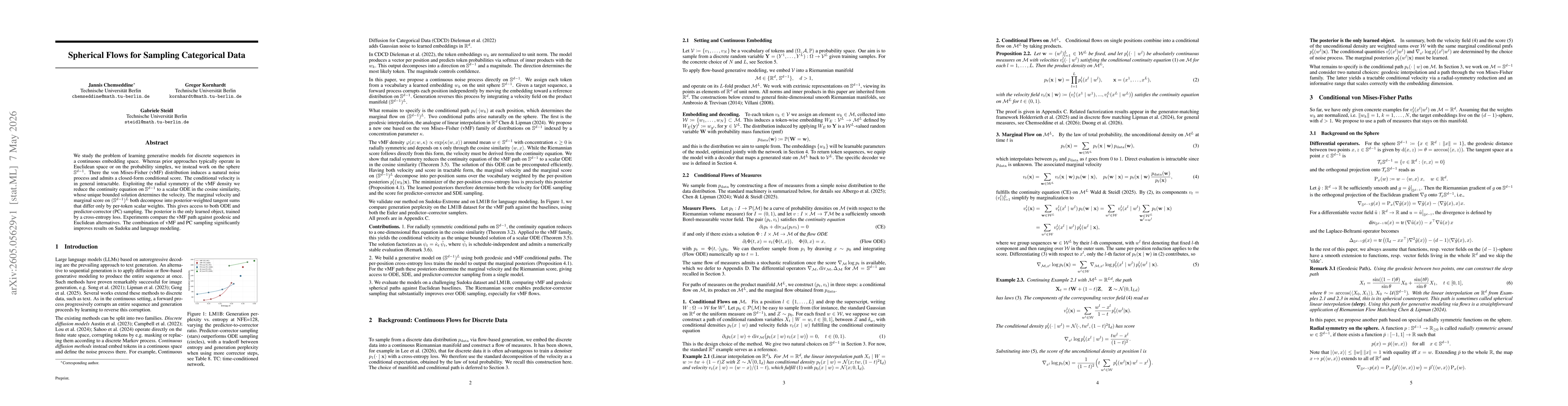 Thumbnail for Spherical Flows for Sampling Categorical Data