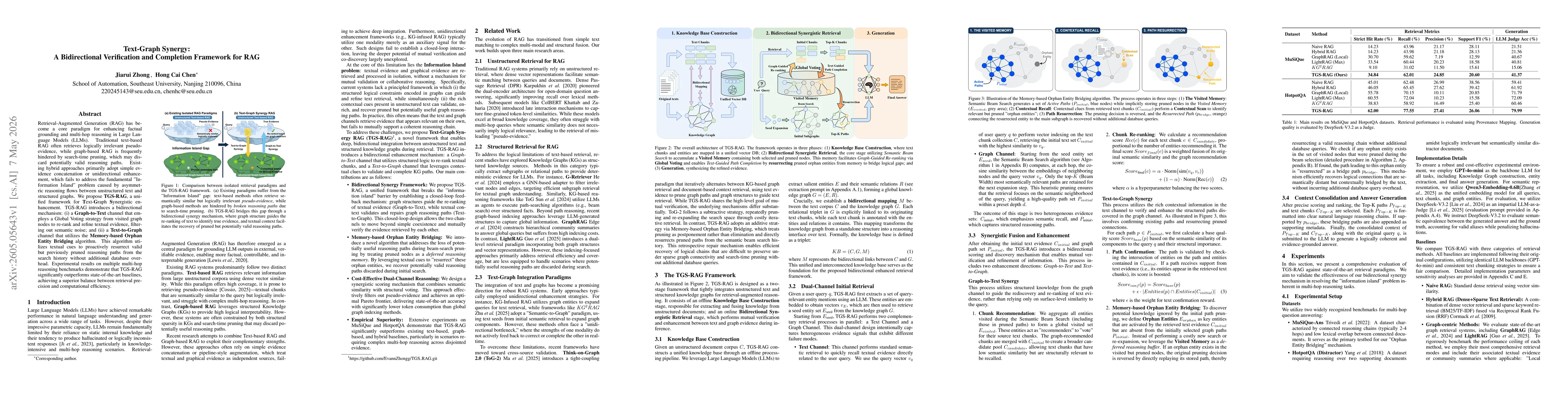 Thumbnail for Text-Graph Synergy: A Bidirectional Verification and Completion Framework for RAG