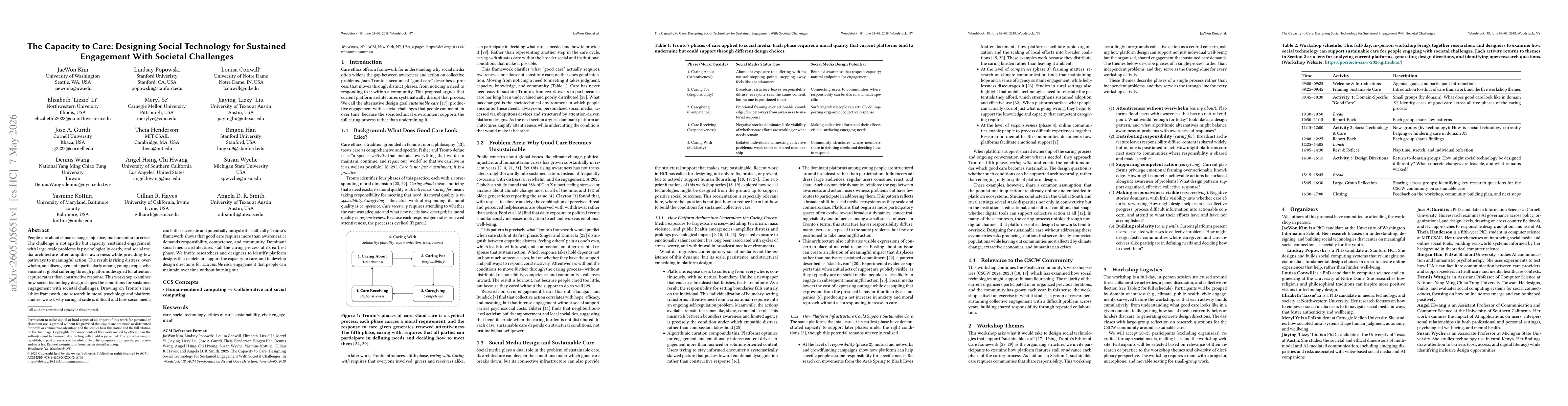 Thumbnail for The Capacity to Care: Designing Social Technology for Sustained Engagement With Societal Challenges