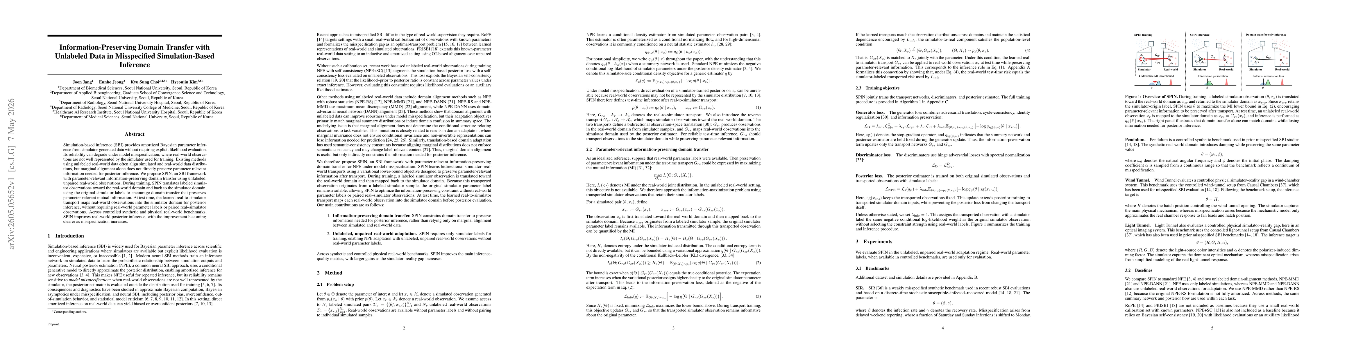 Thumbnail for Information-Preserving Domain Transfer with Unlabeled Data in Misspecified Simulation-Based Inference