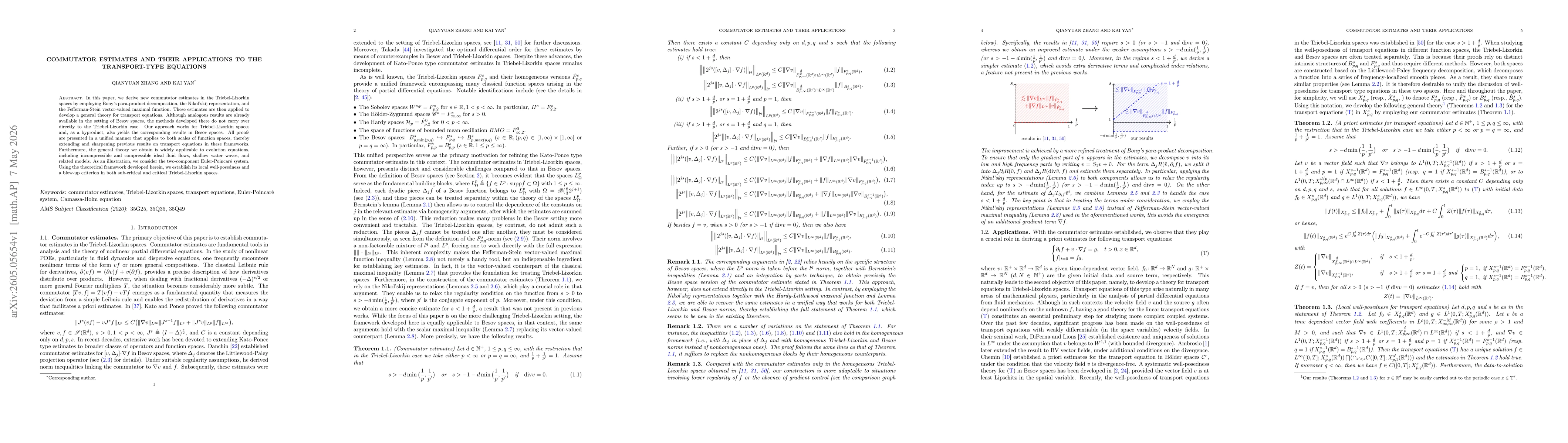 Thumbnail for Commutator estimates and their applications to the transport-type equations