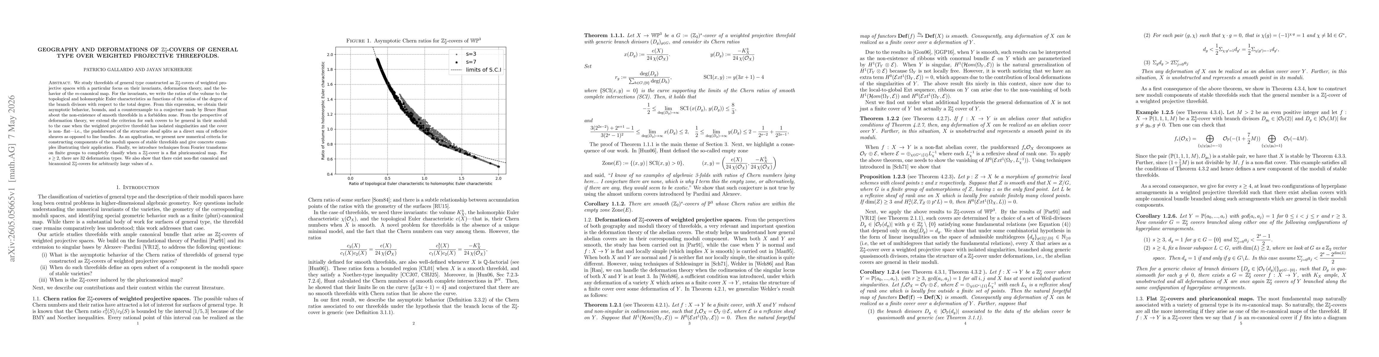 Thumbnail for Geography and Deformations of $\mathbb{Z}_2^s$-Covers of General Type Over Weighted Projective Threefolds