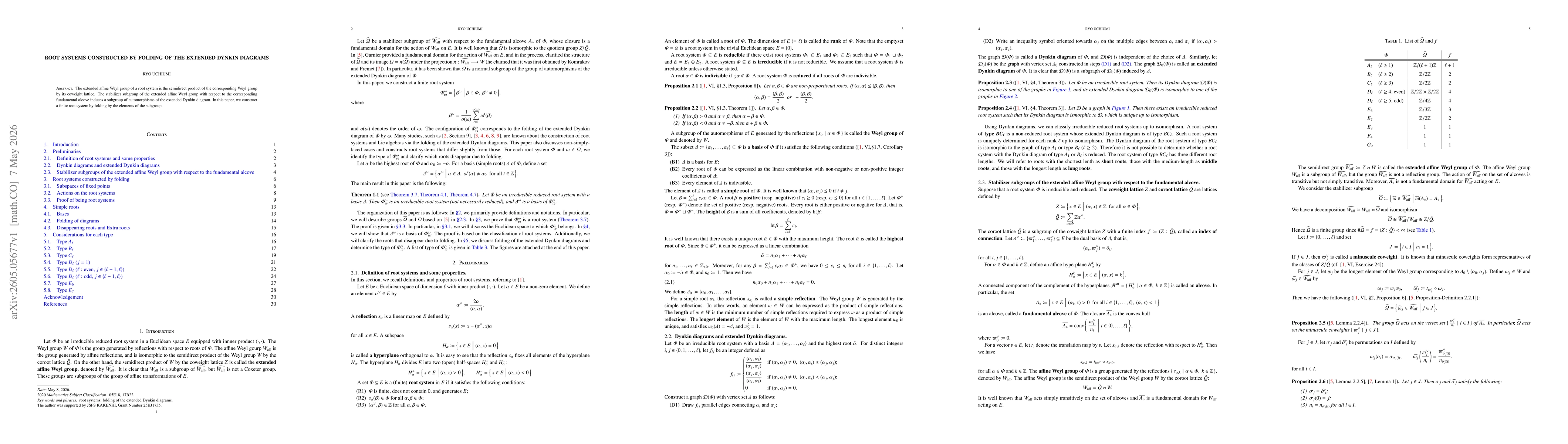 Thumbnail for Root systems constructed by folding of the extended Dynkin diagrams