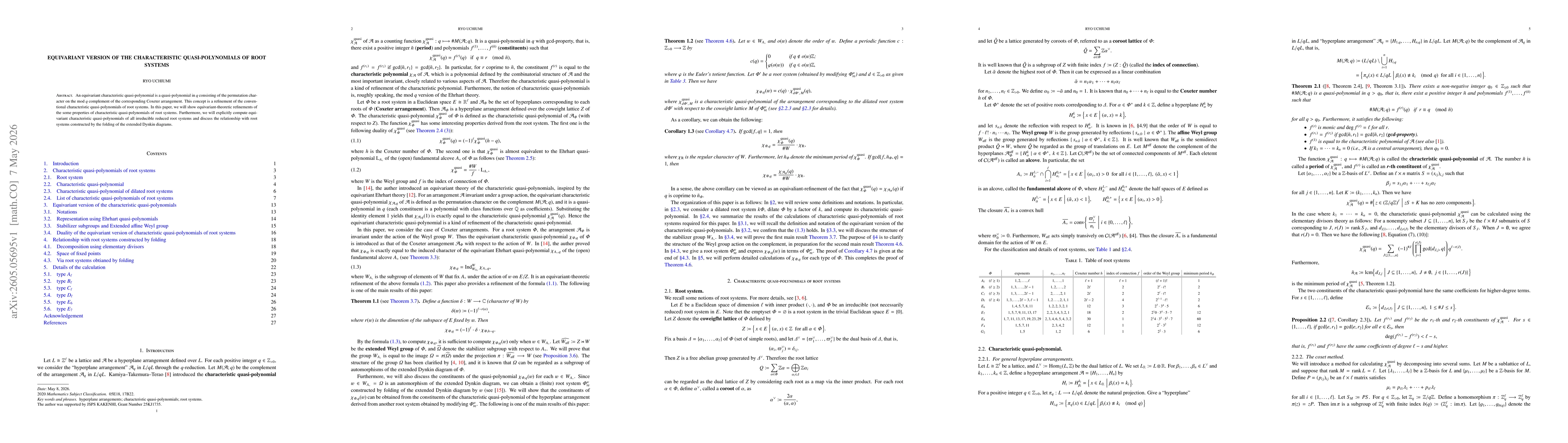Thumbnail for Equivariant version of the characteristic quasi-polynomials of root systems