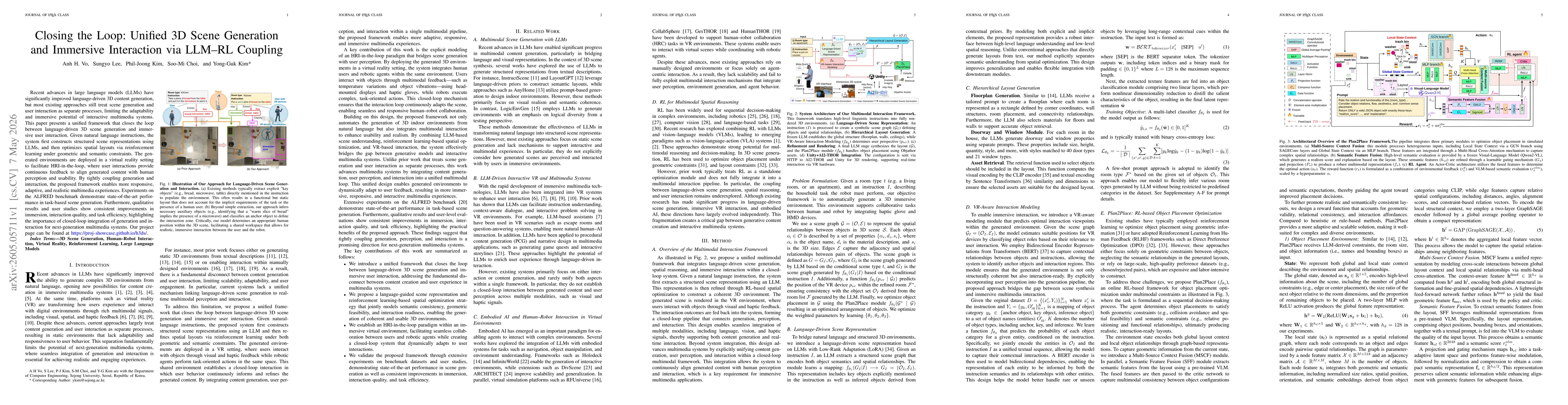 Thumbnail for Closing the Loop: Unified 3D Scene Generation and Immersive Interaction via LLM-RL Coupling