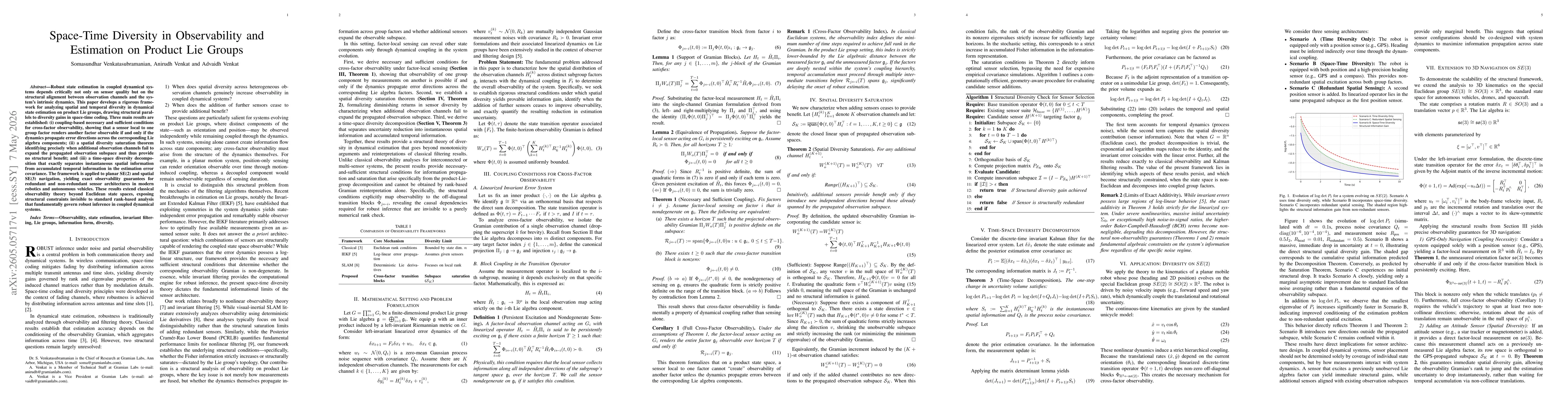 Thumbnail for Space-Time Diversity in Observability and Estimation on Product Lie Groups