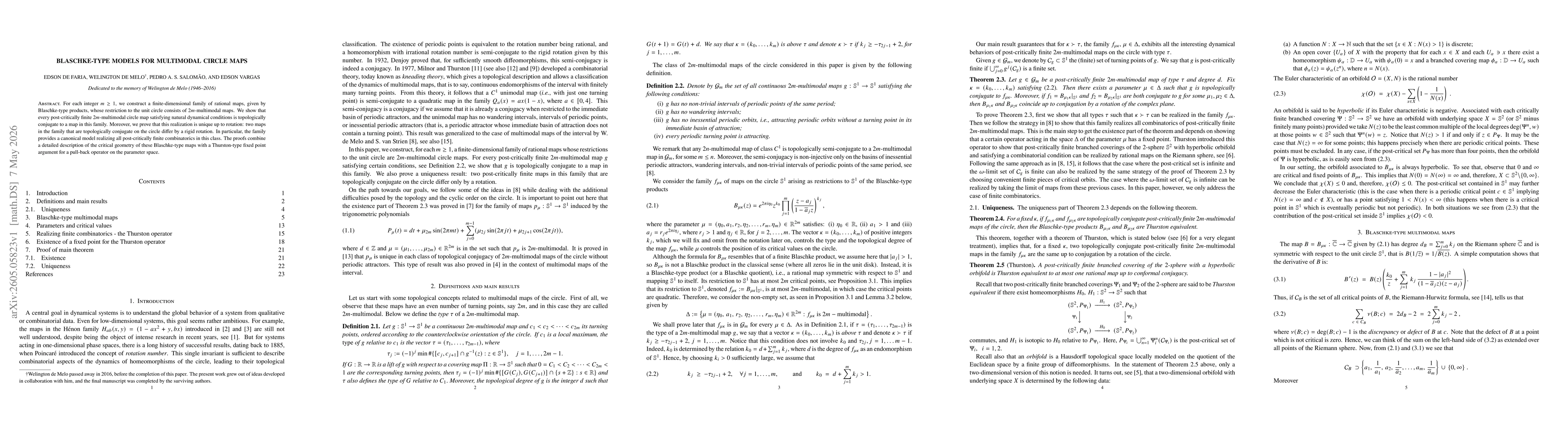 Thumbnail for Blaschke-type models for multimodal circle maps