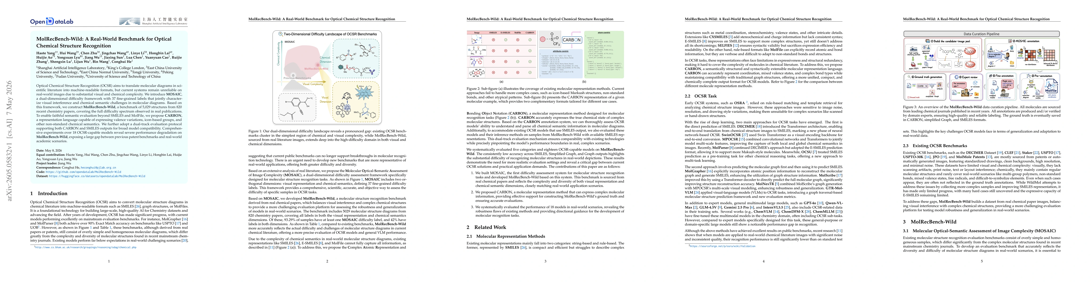 Thumbnail for MolRecBench-Wild: A Real-World Benchmark for Optical Chemical Structure Recognition