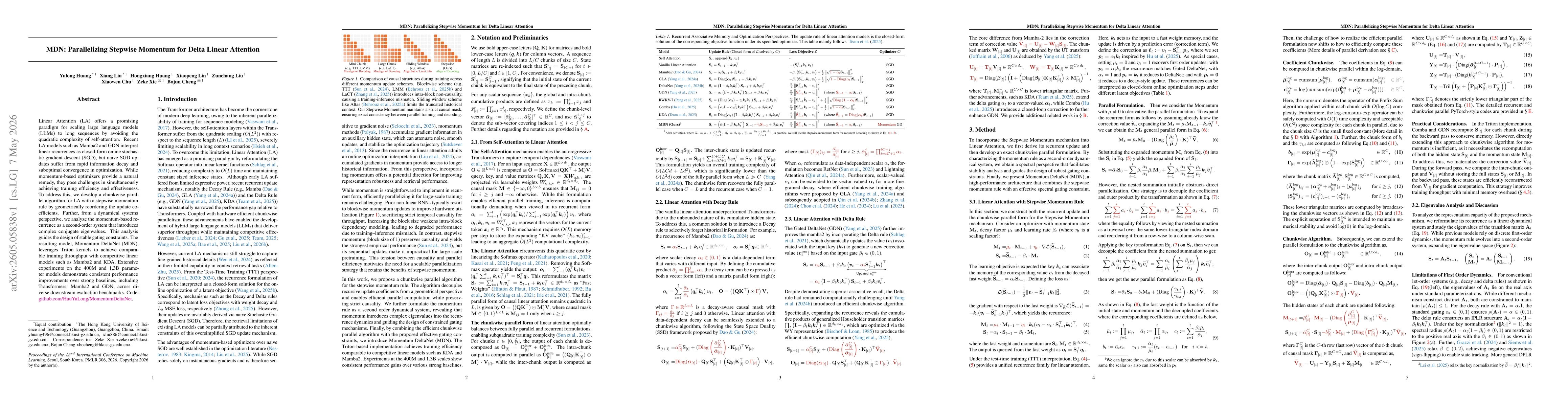 Thumbnail for MDN: Parallelizing Stepwise Momentum for Delta Linear Attention
