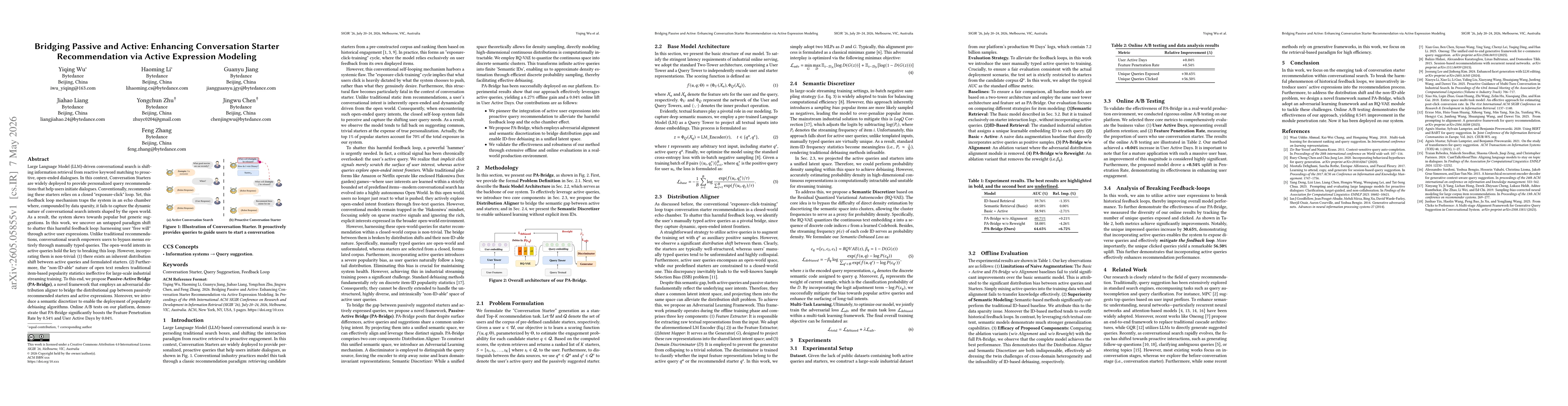 Thumbnail for Bridging Passive and Active: Enhancing Conversation Starter Recommendation via Active Expression Modeling