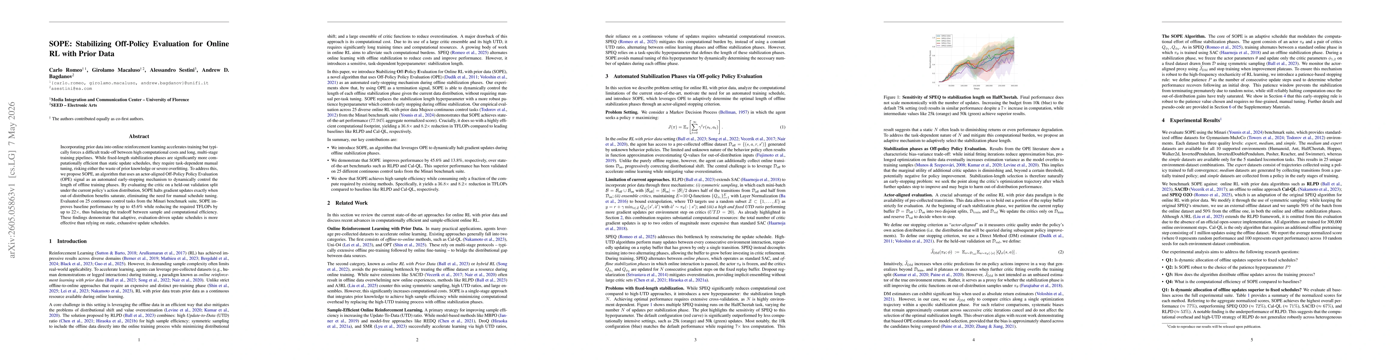 Thumbnail for SOPE: Stabilizing Off-Policy Evaluation for Online RL with Prior Data