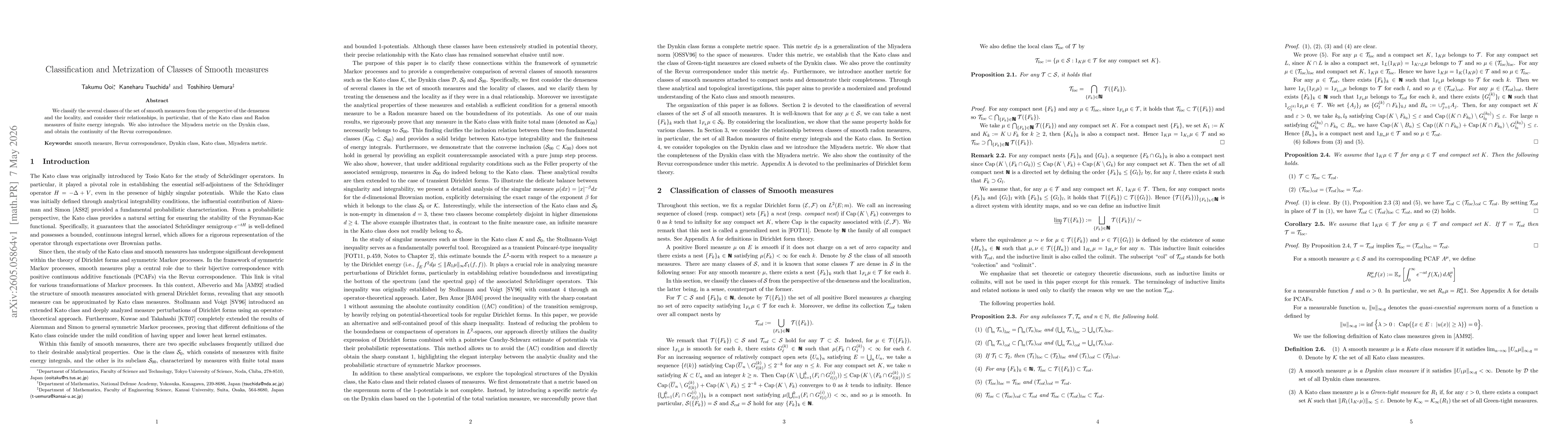 Thumbnail for Classification and Metrization of Classes of Smooth measures