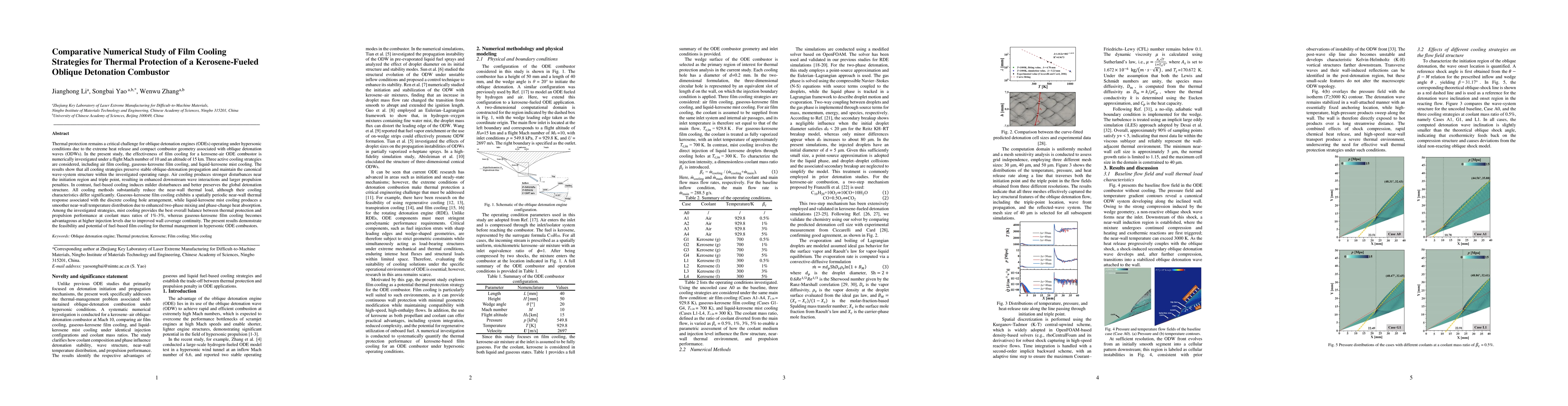 Thumbnail for Comparative Numerical Study of Film Cooling Strategies for Thermal Protection of a Kerosene-Fueled Oblique Detonation Combustor