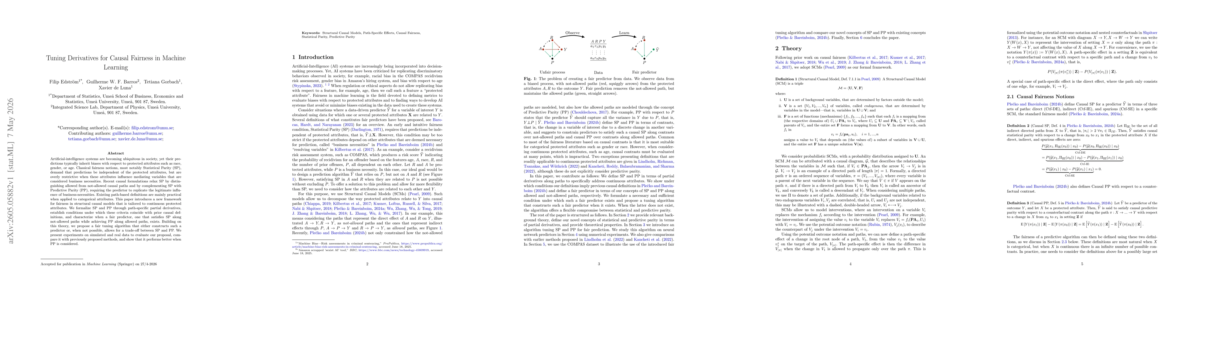 Thumbnail for Tuning Derivatives for Causal Fairness in Machine Learning