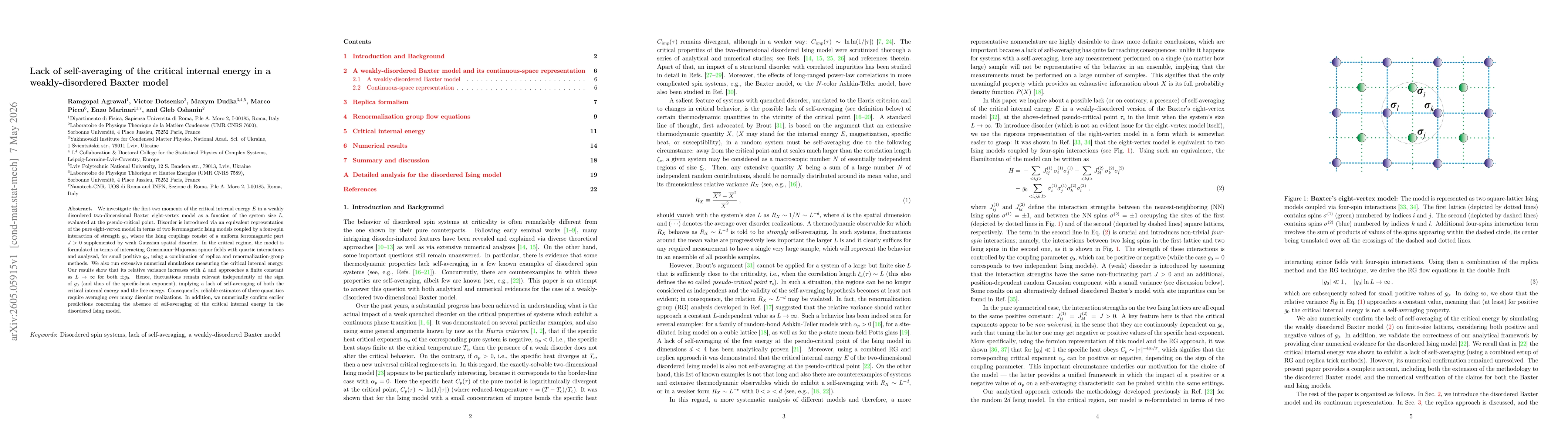 Thumbnail for Lack of self-averaging of the critical internal energy in a weakly-disordered Baxter model