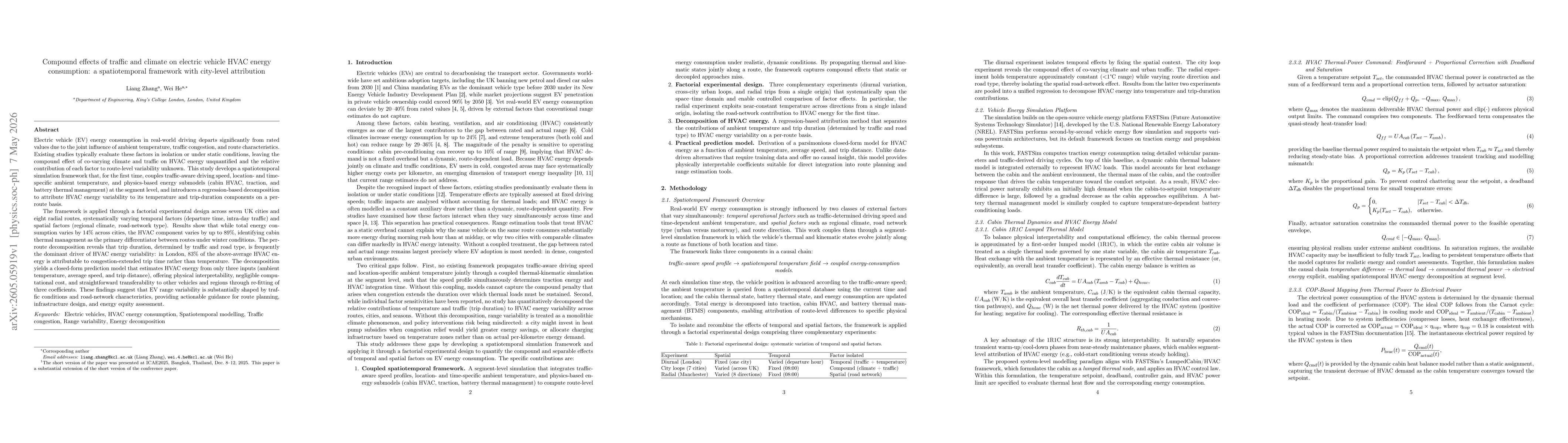 Thumbnail for Compound effects of traffic and climate on electric vehicle HVAC energy consumption: a spatiotemporal framework with city-level attribution