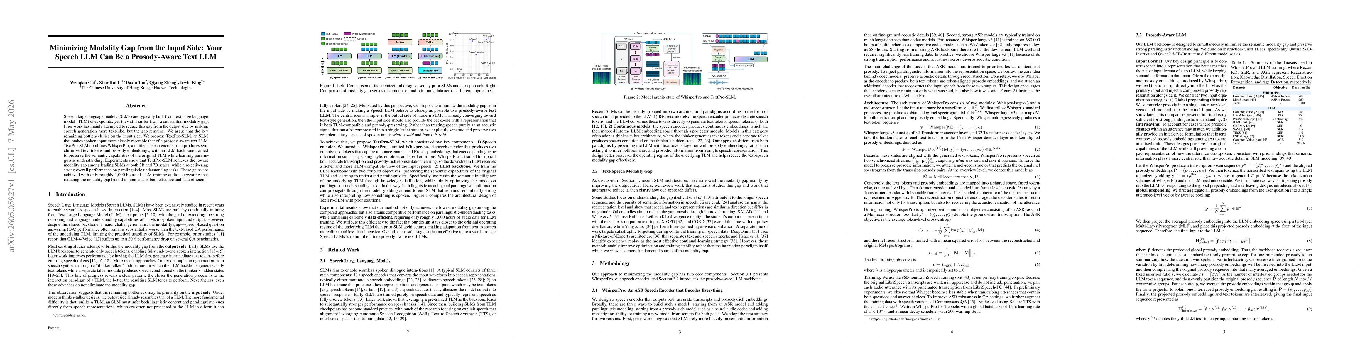 Thumbnail for Minimizing Modality Gap from the Input Side: Your Speech LLM Can Be a Prosody-Aware Text LLM