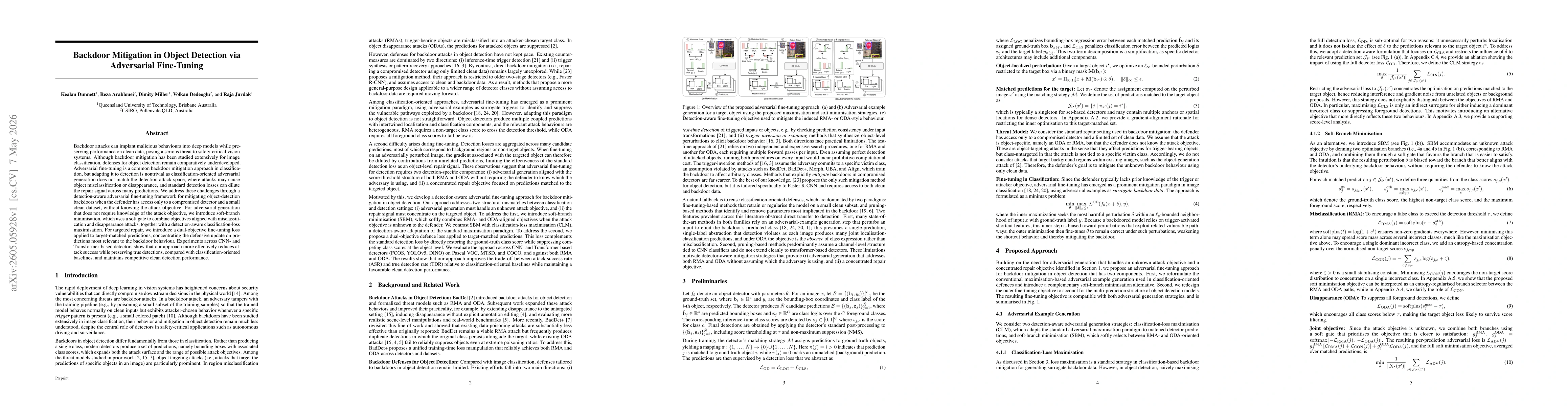 Thumbnail for Backdoor Mitigation in Object Detection via Adversarial Fine-Tuning