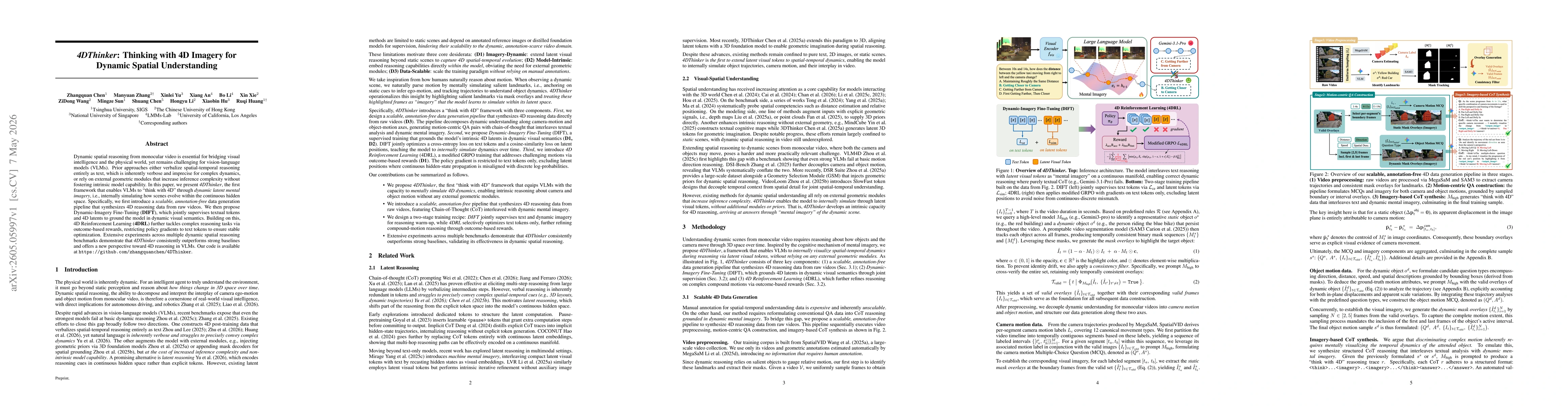 Thumbnail for 4DThinker: Thinking with 4D Imagery for Dynamic Spatial Understanding