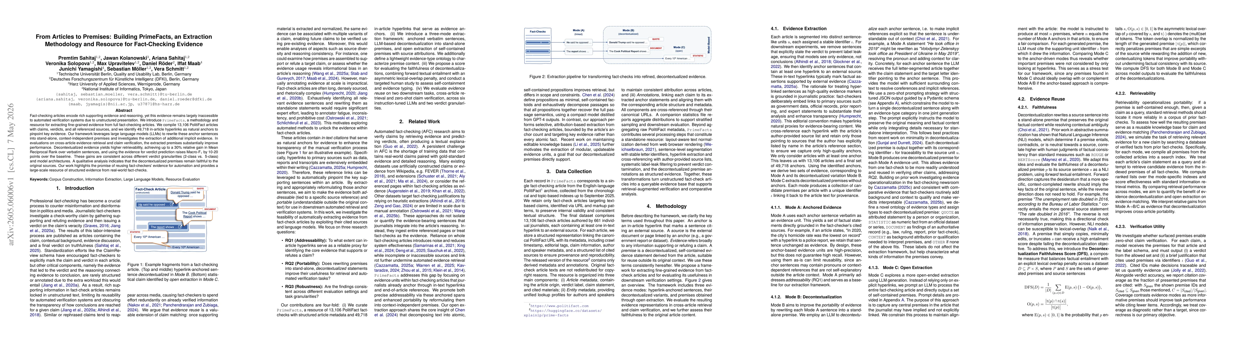 Thumbnail for From Articles to Premises: Building PrimeFacts, an Extraction Methodology and Resource for Fact-Checking Evidence
