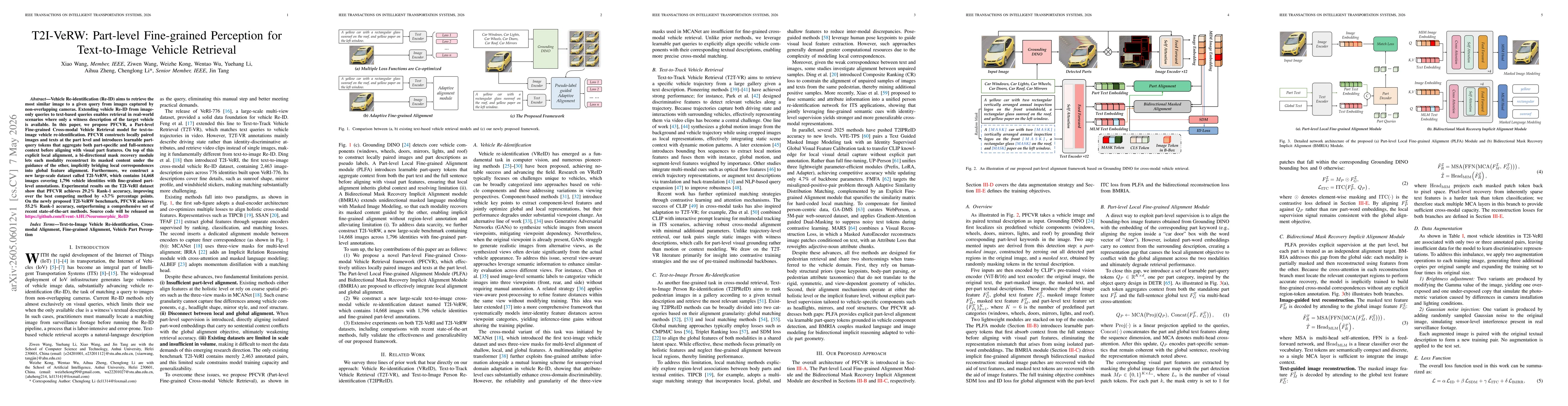 Thumbnail for T2I-VeRW: Part-level Fine-grained Perception for Text-to-Image Vehicle Retrieval