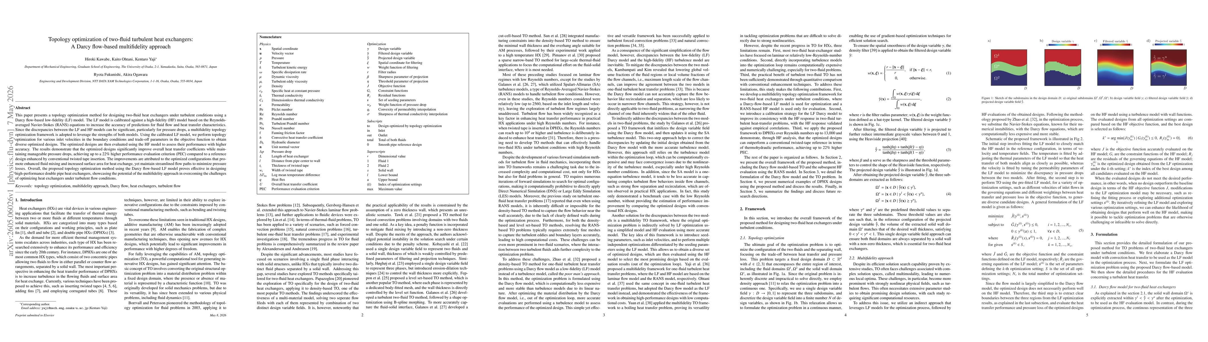 Thumbnail for Topology optimization of two-fluid turbulent heat exchangers: A Darcy flow-based multifidelity approach