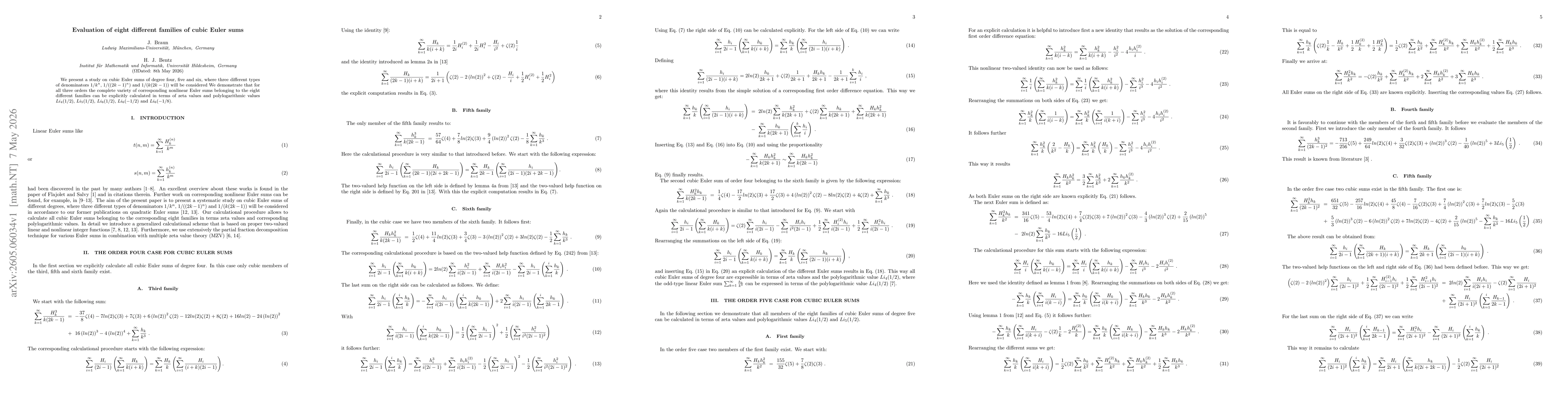 Thumbnail for Evaluation of eight different families of cubic Euler sums