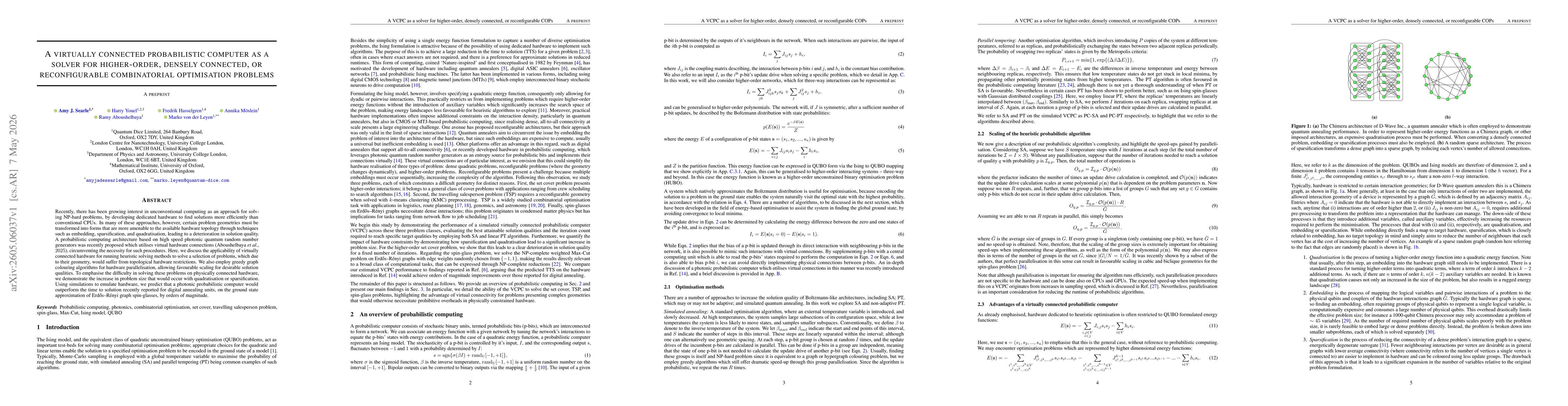 Thumbnail for A virtually connected probabilistic computer as a solver for higher-order, densely connected, or reconfigurable combinatorial optimisation problems
