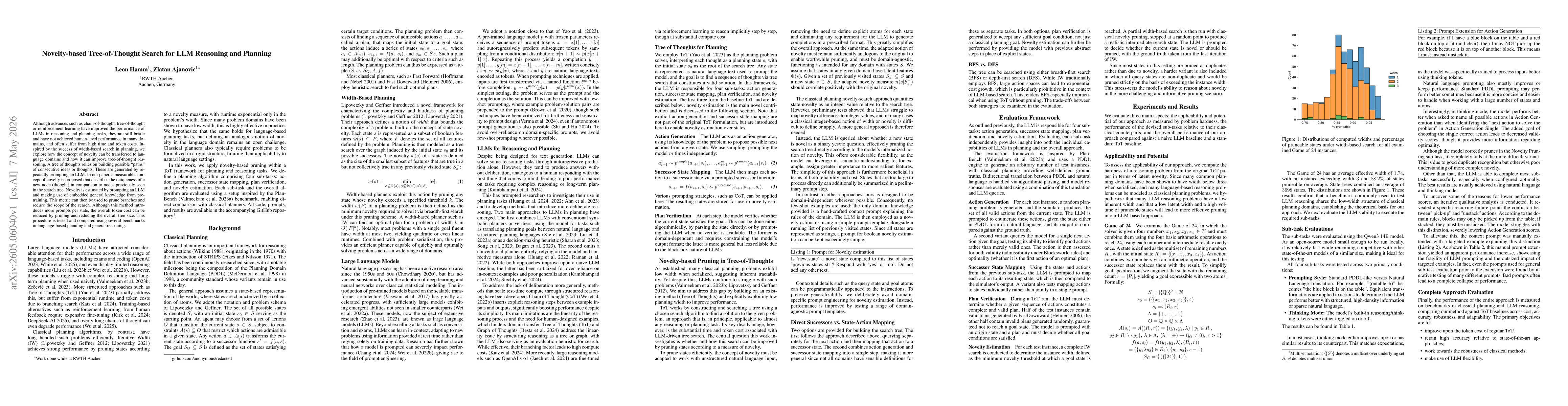 Thumbnail for Novelty-based Tree-of-Thought Search for LLM Reasoning and Planning