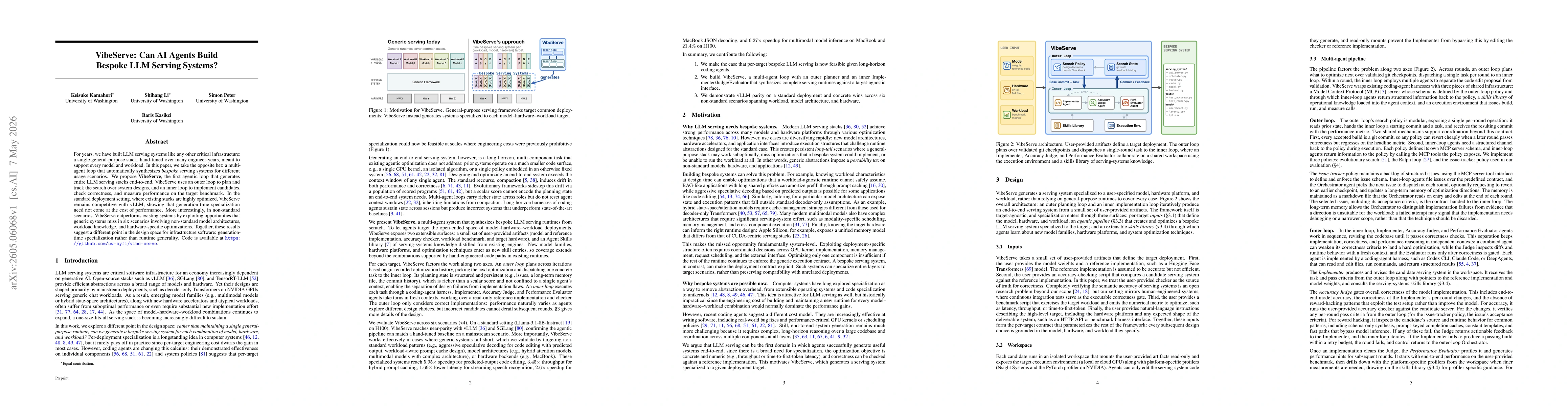 Thumbnail for VibeServe: Can AI Agents Build Bespoke LLM Serving Systems?